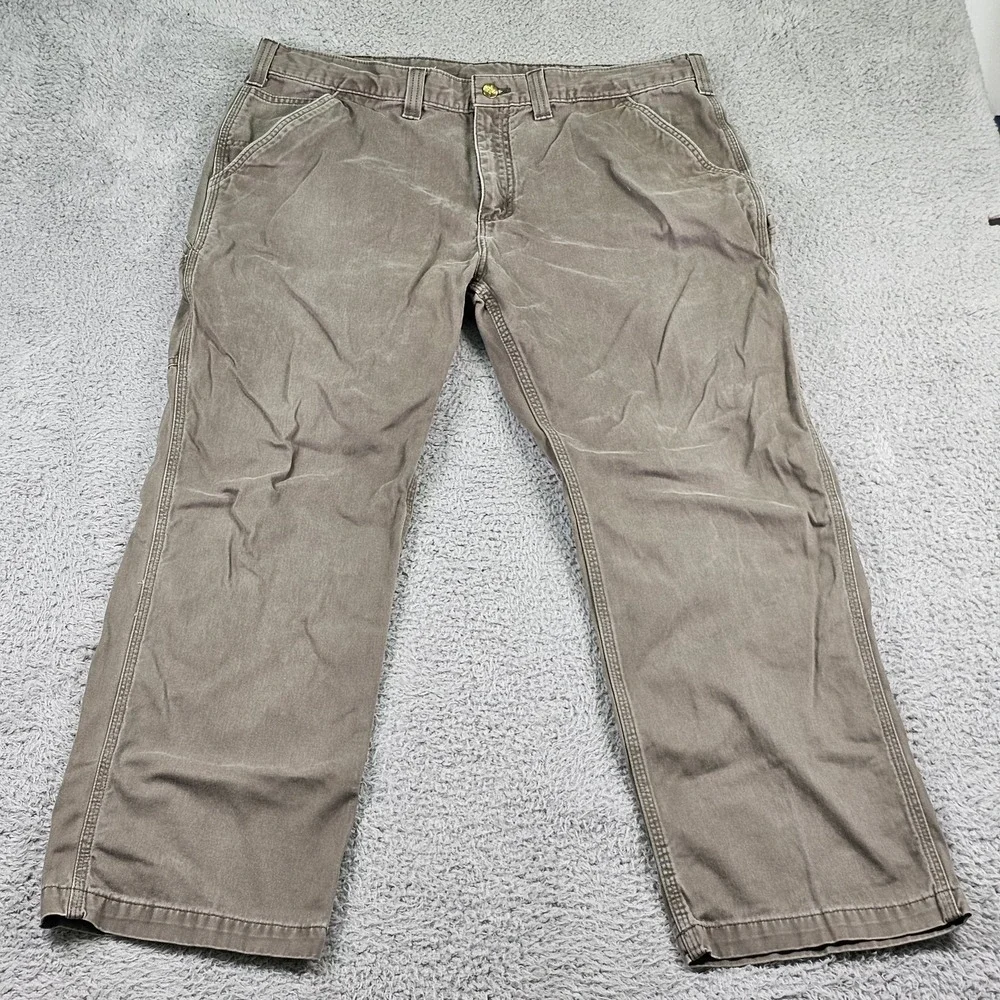 Carhartt Pants Mens 40x30 Gray B324 DFE Relaxed Fit Workwear Utility Carpenter